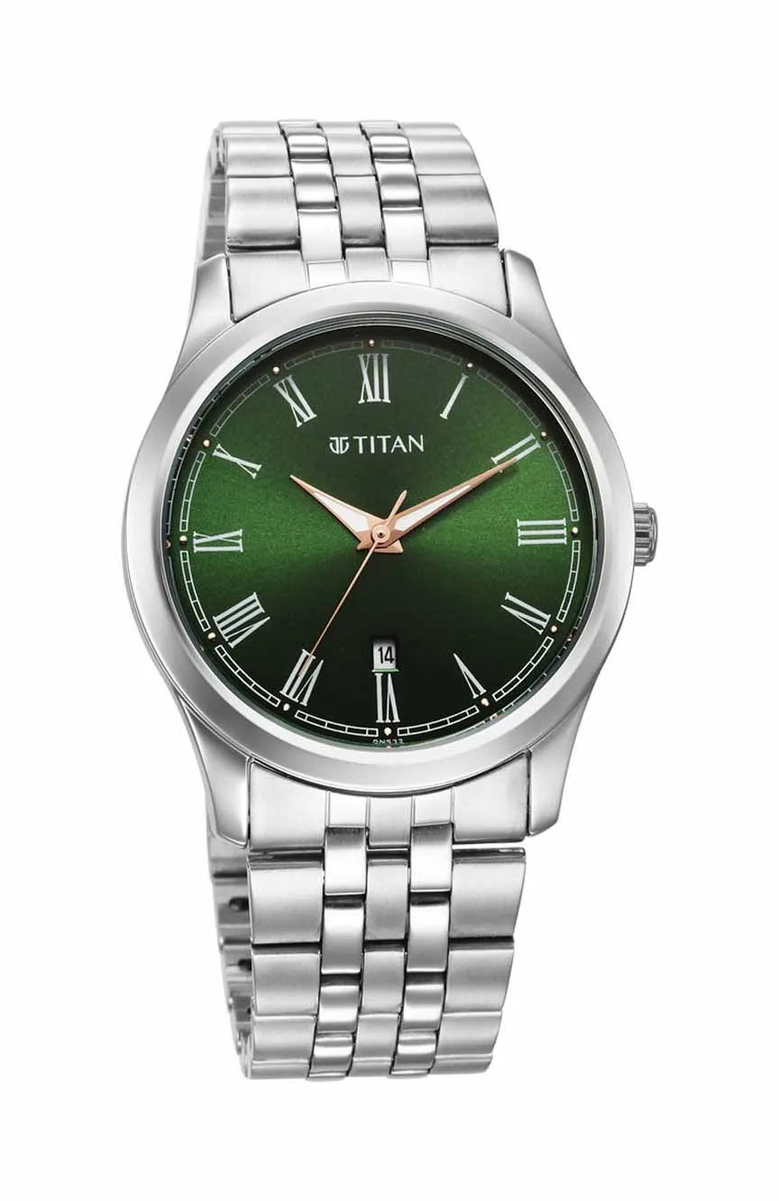 Titan | Titan Quartz Analog with Date Green Dial Stainless Steel Strap Watch for Men
Titan | Titan Quartz Analog with Date Green Dial Stainless Steel Strap Watch for Men