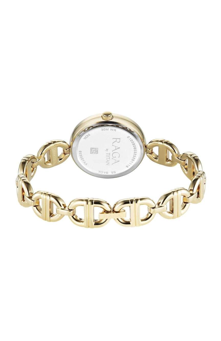 Titan Raga Showstopper Quartz Analog Champagne Dial Metal Strap Watch For Women