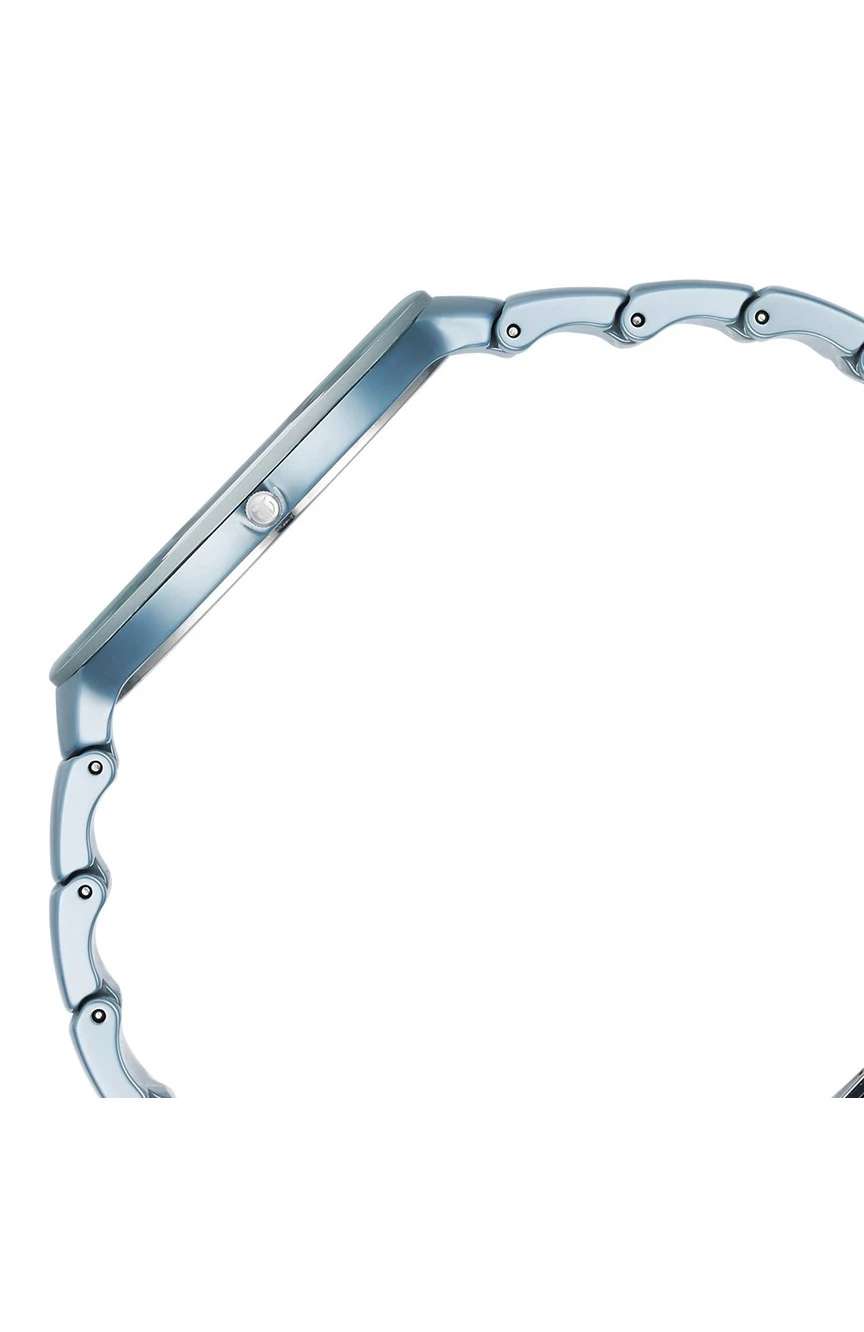 تيتان ساعة تيتان سكويركل كامو كوارتز بميناء أزرق وسوار من السيراميك للجنسين