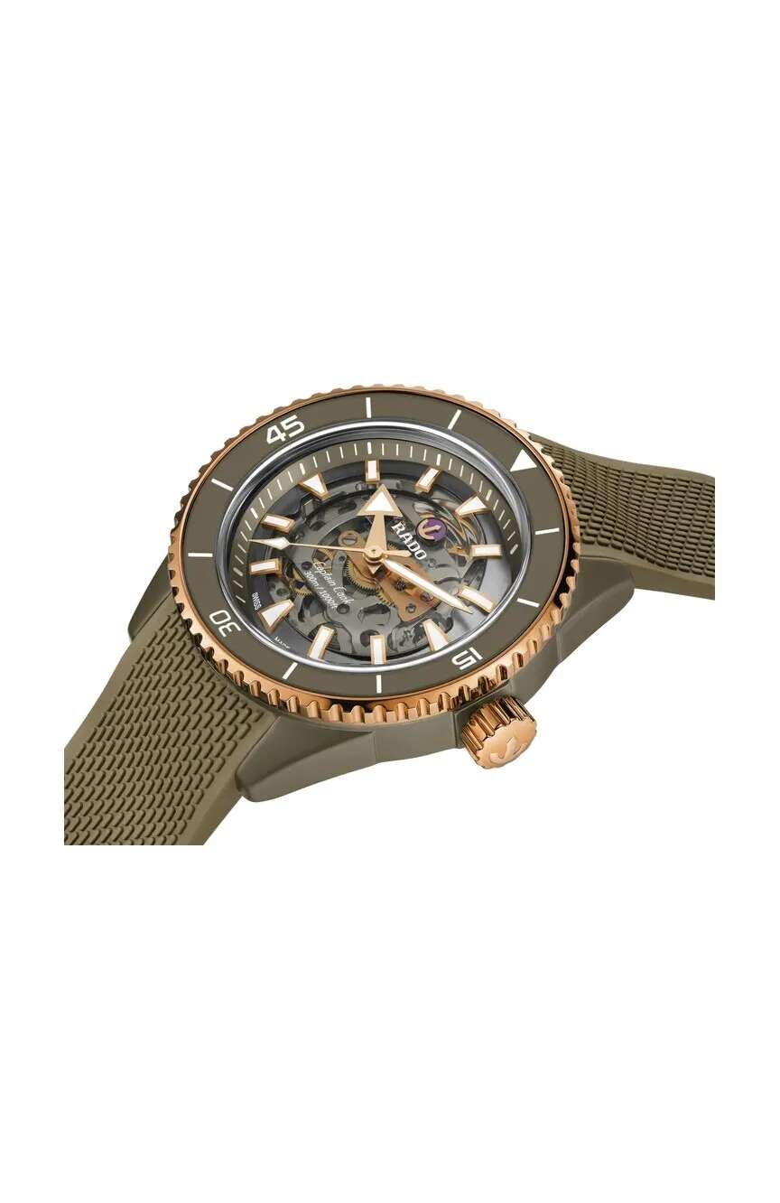 رادو ساعة كابتن كوك هاي تيك سراميك سكيليتون للرجال