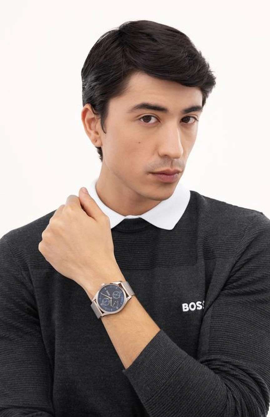 بوص ساعة بوص للرجال برينسيبل ماستر مستديرة بسوار من الفولاذ المقاوم للصدأ مقاس 41 مم