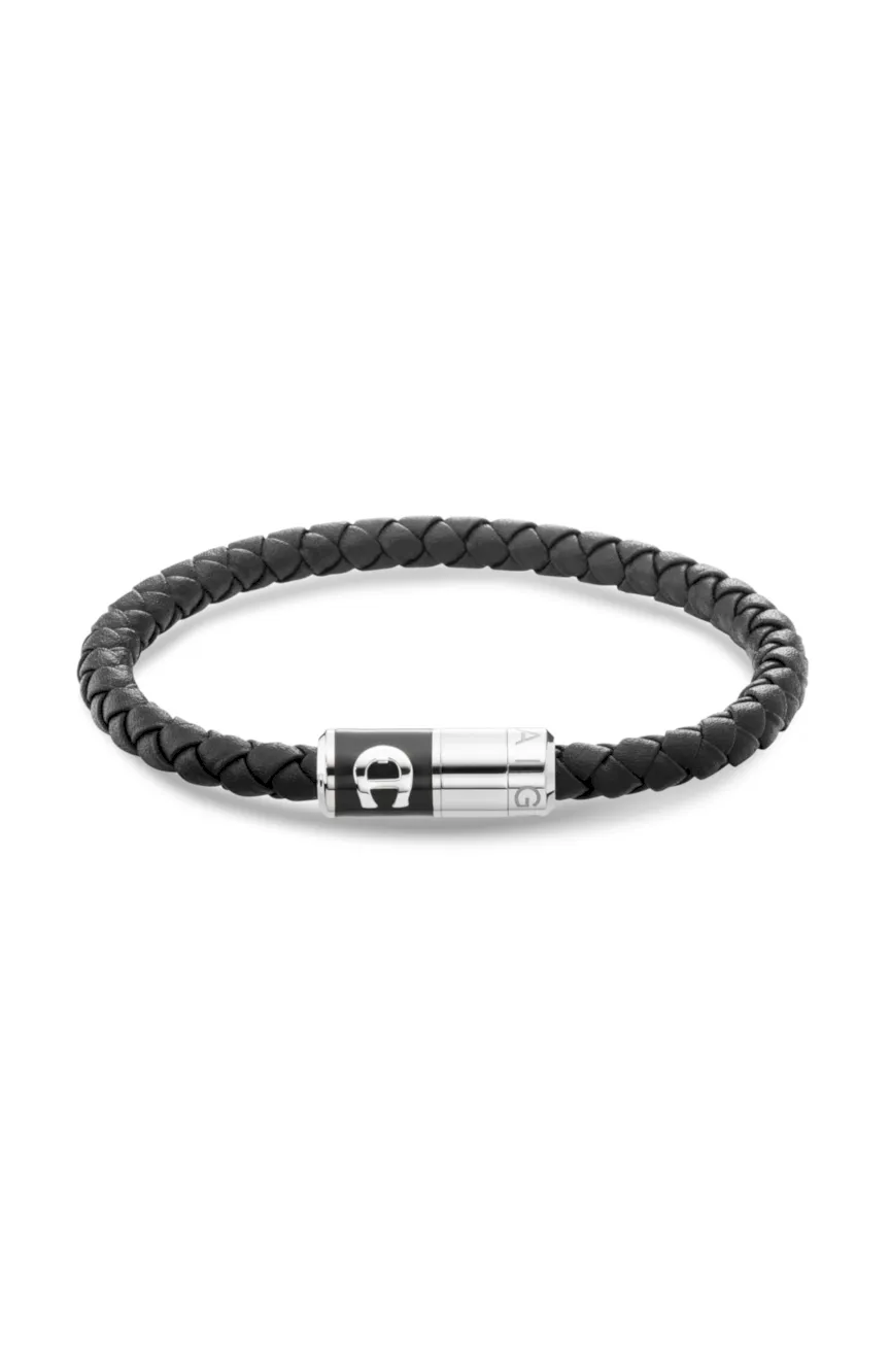 

Aigner | Black Leather Bracelet