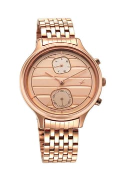 Titan Fastrack Style Up Rose Gold Dial Stainless Steel Strap Watch for Girls