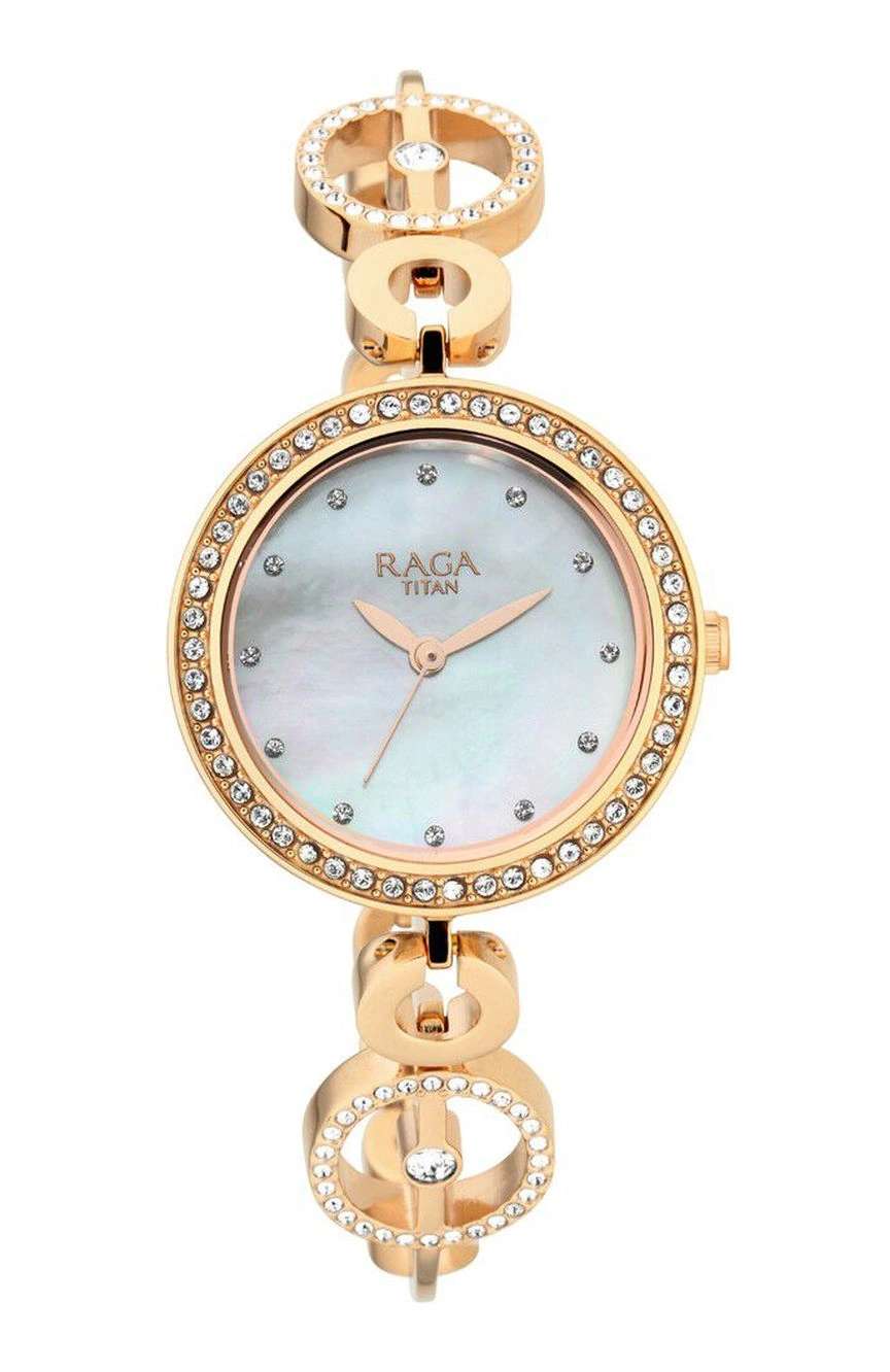 Titan Raga Mother of Pearl Dial Women Watch With Metal Strap