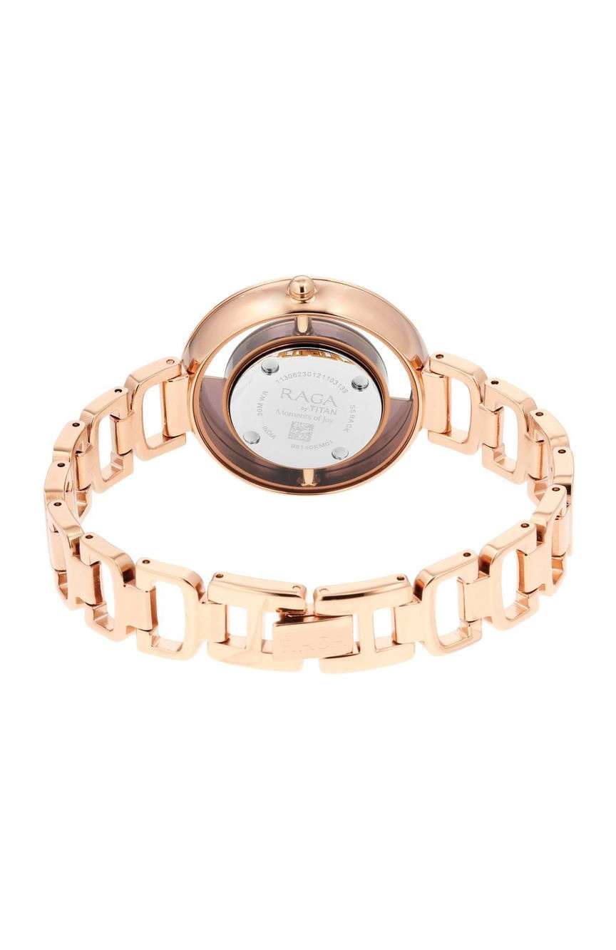 Titan Raga Moments of Joy Brown Dial Analog Metal Strap Watch for Women