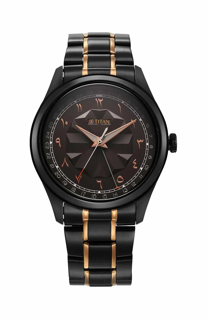 

Titan | Marhaba Black Dial Metal Strap Watch