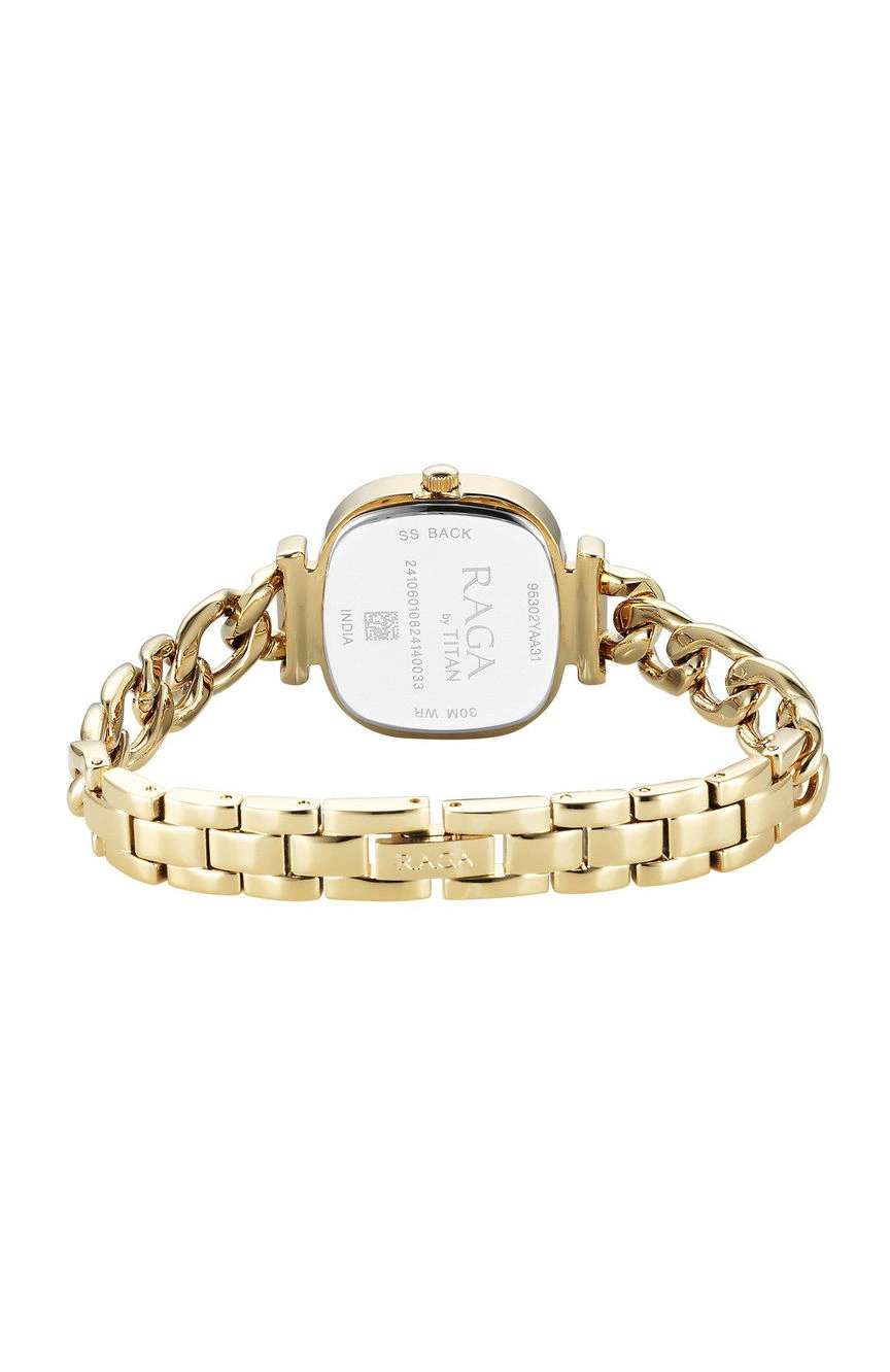 Titan Raga Showstopper Quartz Analog Maroon Dial Metal Strap Watch For Women