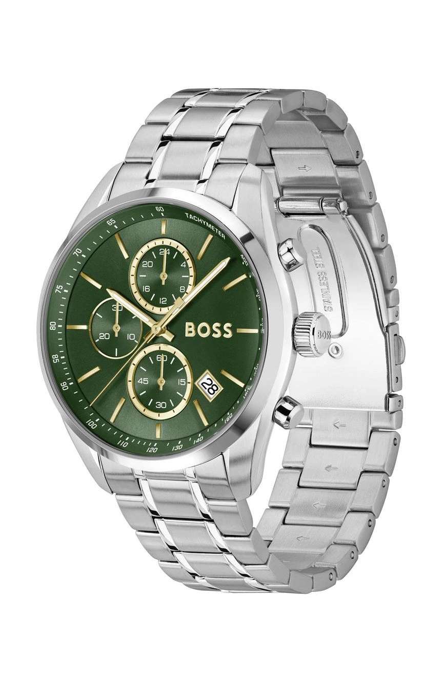 بوص ساعة بوص جراند بريكس 44 مستديرة بسوار من الفولاذ المقاوم للصدأ 44.5 مم للرجال