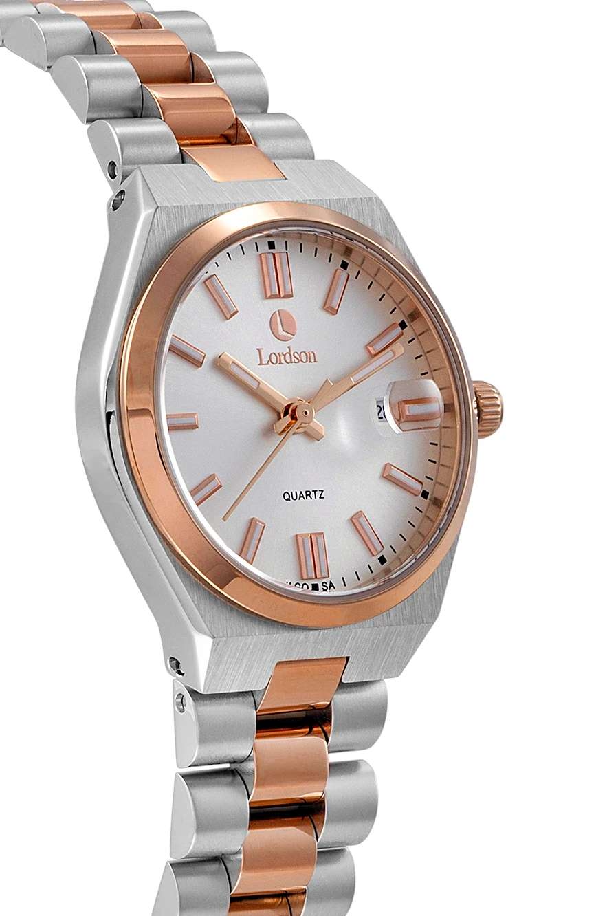 Lordson Ladies Silver Rose Gold Stainless Steel watch