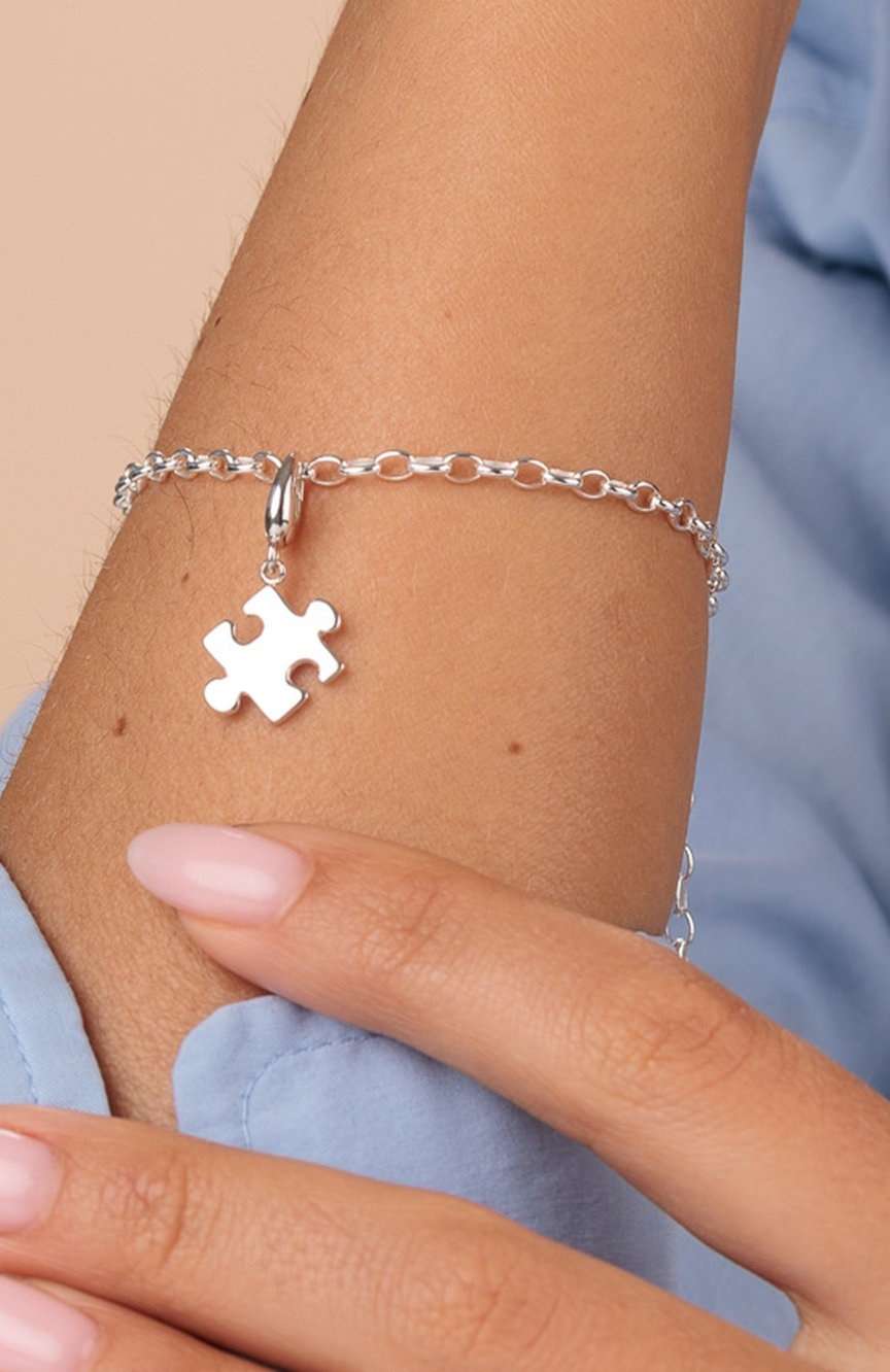 Lily Charmed Silver Jigsaw Charm