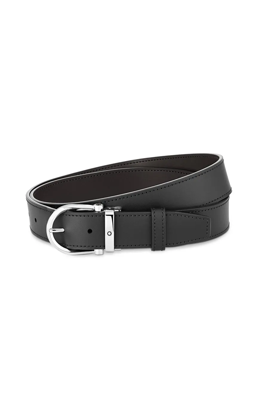 

Montblanc | Horseshoe buckle black/brown 35 mm reversible leather belt