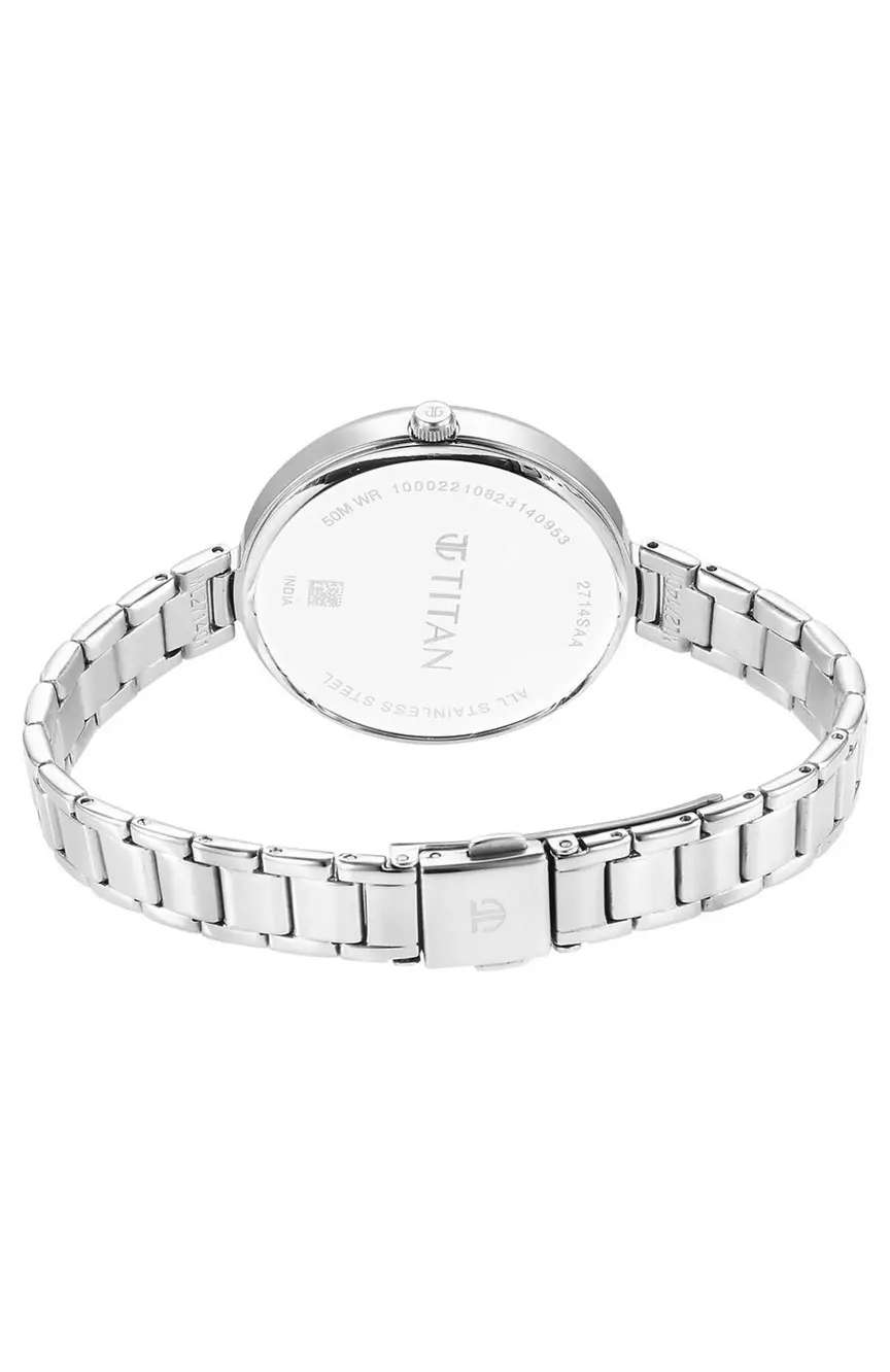 Titan Purple Stackables Quartz Analog Two Toned Dial Stainless Steel Strap Watch for Women