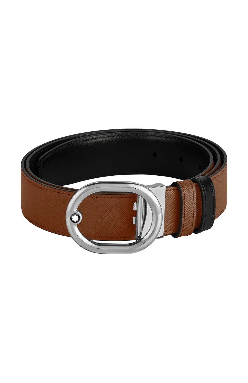 Montblanc LOvale 35 mm Reversible Belt in Sartorial Leather