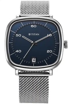 Titan Neo Curve Quartz Analog with Date Blue Dial Stainless Steel Strap Watch For Men