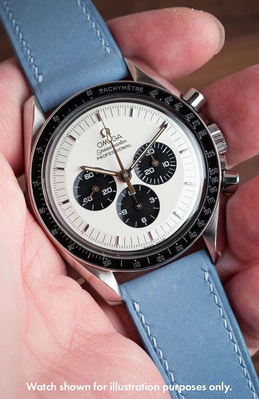 Delugs Leather - Pastel Blue Nubuck Slim Strap