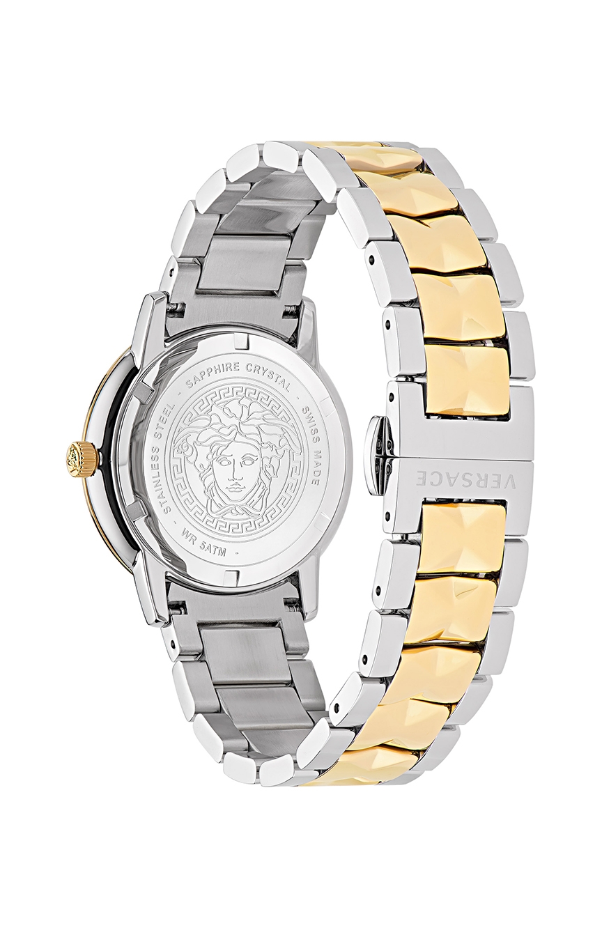 Versace stainless steel discount back water resistant