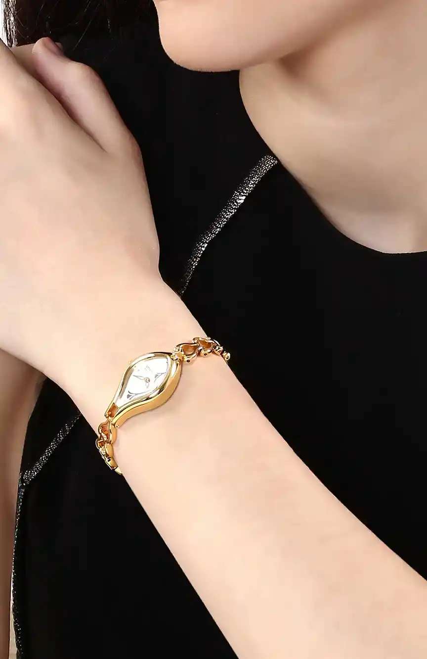 Titan Raga White Dial Women Watch With Metal Strap