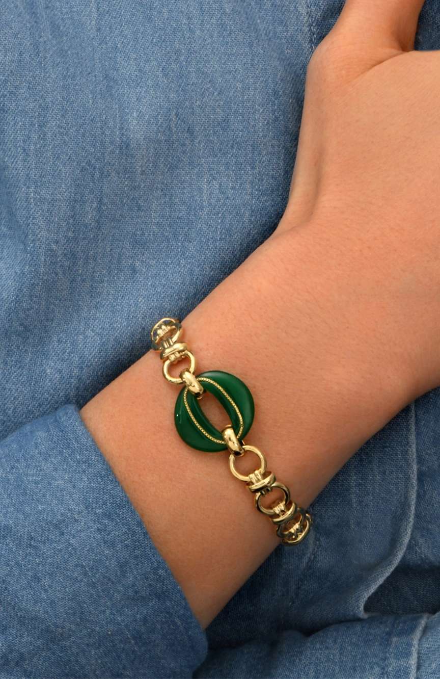 Satellite Masseria Link Chain Bracelet - Green