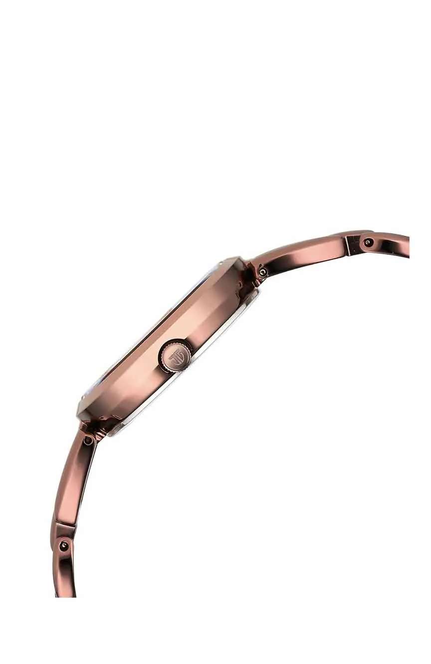 Titan Raga Viva Quartz Analog with Date Rose Gold Dial Brown Metal Strap Watch for Women