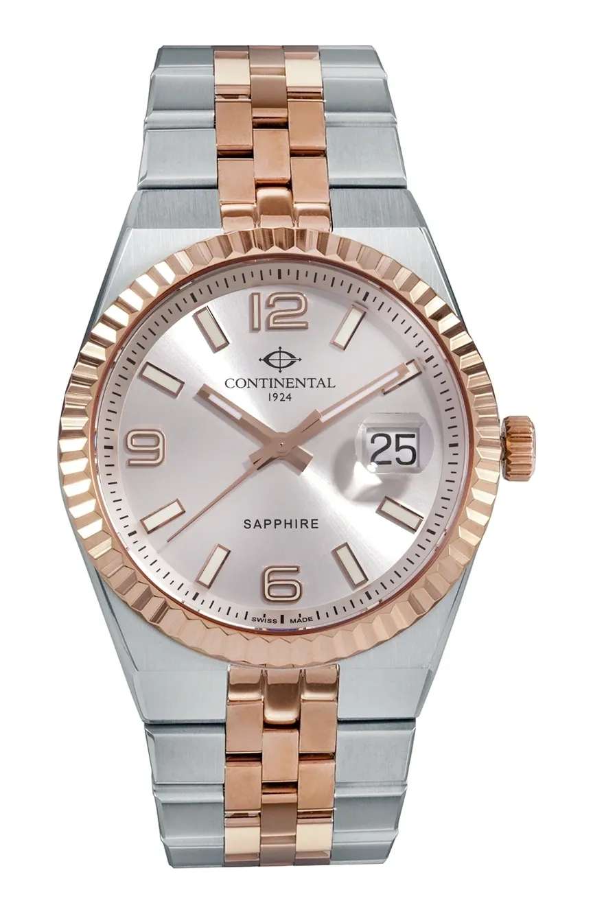 كونتيننتال Gents Silver Rose Gold Stainless Steel watch