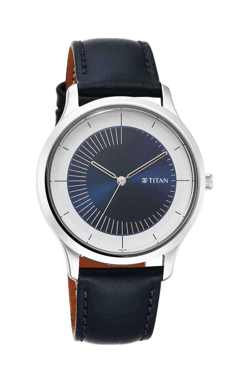 Titan Yin & Yang Blue Dial Analog Leather Strap Watch for Men