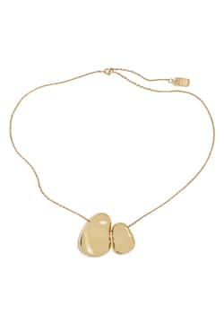 Pertegaz قلادة فضية مكونة من حجرين مطلية بالذهب من إلسا