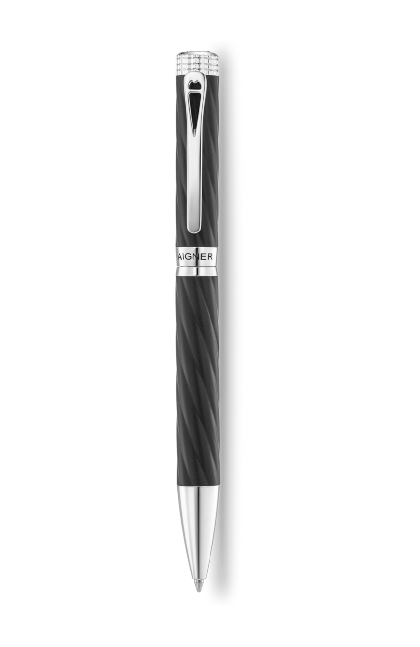 Aigner Metal Ballpoint Pen Matt Black and Silver RivoliShop