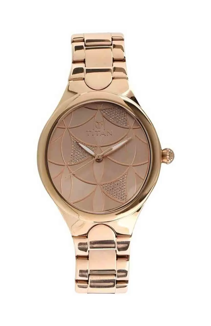 

Titan | Titan Quartz Analog Rose Gold Dial Stainless Steel Strap Watch for Women