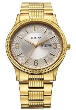 Titan Silver White Dial Analog Watch for Men