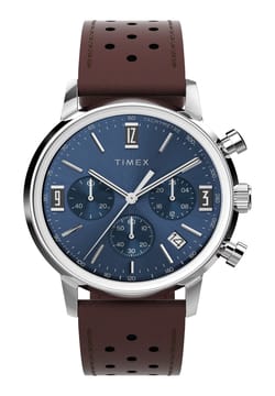 Timex Marlin Chronograph Tachymeter 40mm Leather Strap Watch