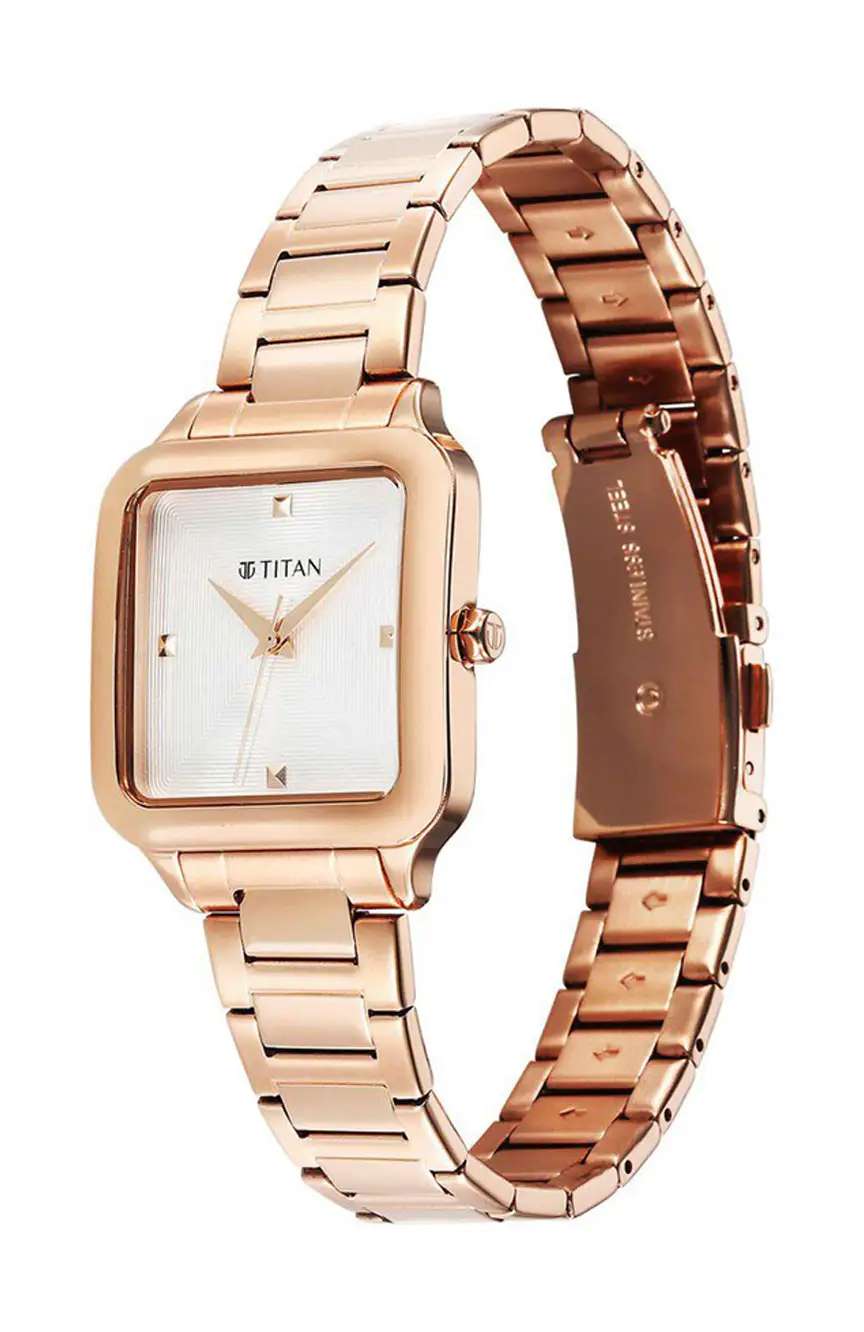 Titan Horizon Quartz Analog White Dial Stainless Steel Strap Watch For Women