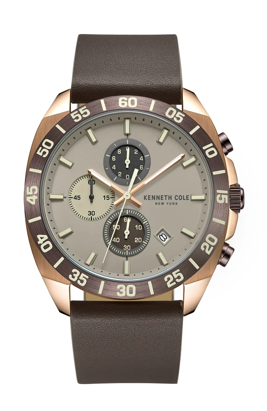 

Kenneth Cole | Kenneth Cole Mens Fashion Leather Quartz Watch KCWGC0016102