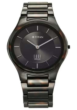 Titan Edge Ceramic Camo Quartz Analog Green Dial Ceramic Strap Watch For Men