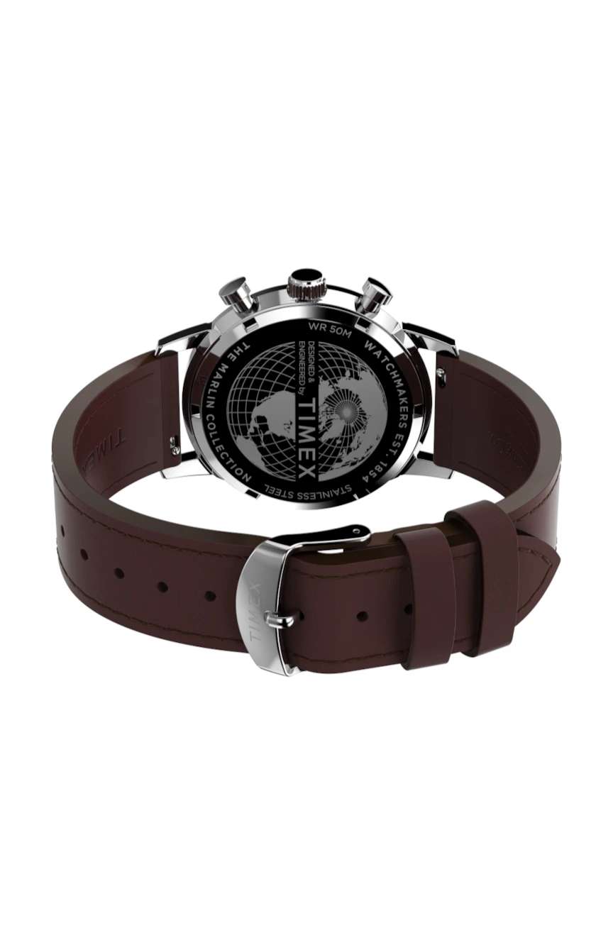 Timex Marlin Chronograph Tachymeter 40mm Leather Strap Watch