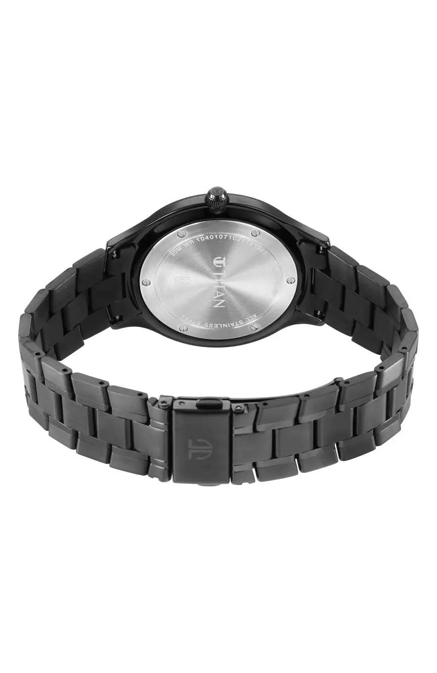 Titan Classique Slimline Anthracite Dial Analog with Date Stainless Steel Strap watch for Men