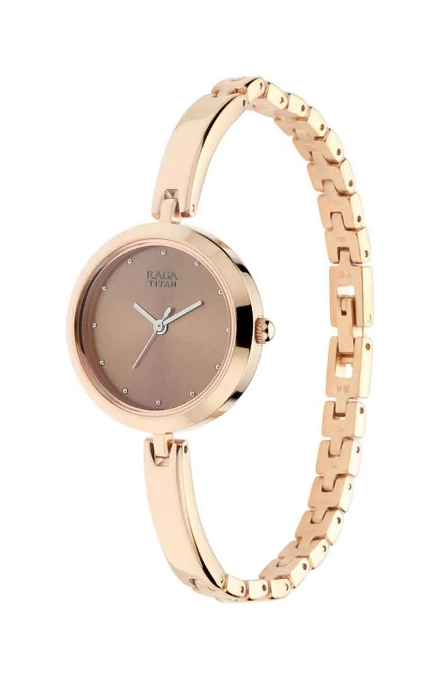 Titan Raga Viva Rose Gold Dial Women Watch With Metal Strap