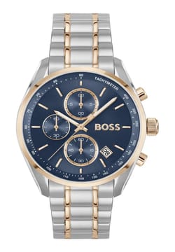 Boss ساعة بوص جراند بريكس 40 مستديرة بسوار من الفولاذ المقاوم للصدأ مقاس 40 مم للرجال