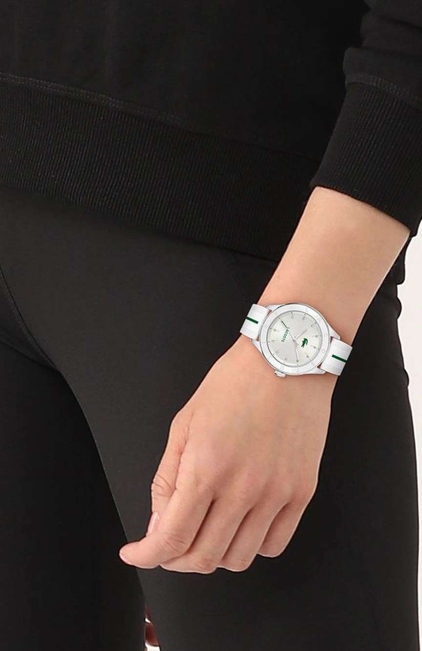 لاكوست ساعة لاكوست بيلي بميناء مستدير مقاس 36 مم وسوار سيليكون للنساء