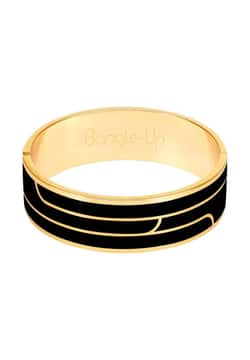 Bangle-Up سوار بمشبك مطلي بالورنيش مع خطوط من المعدن المذهب