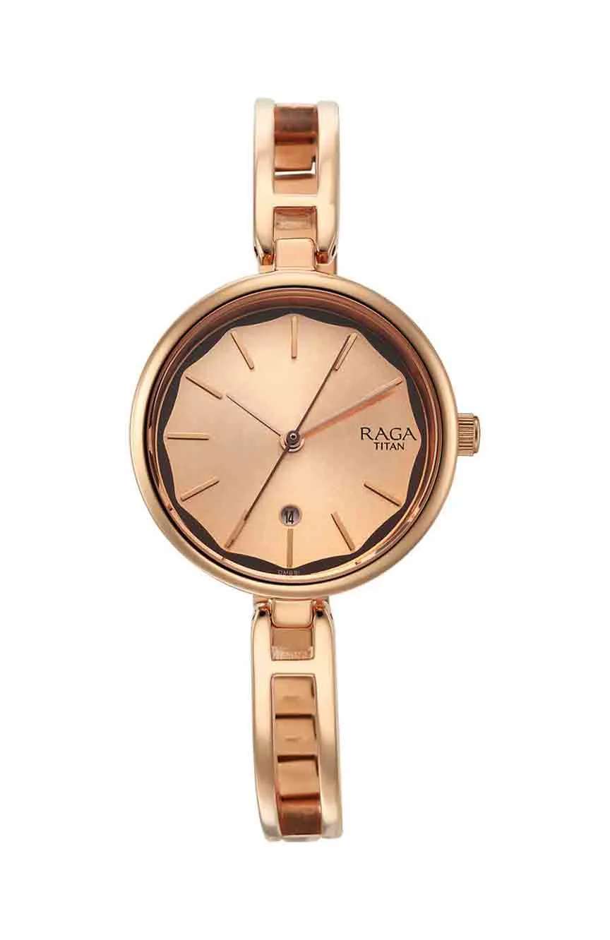 Titan Raga Viva White Dial Analog with Date Metal Strap watch for Women
