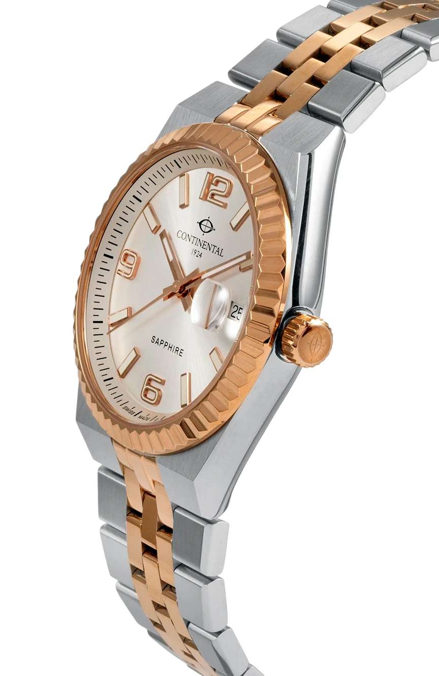 كونتيننتال Gents Silver Rose Gold Stainless Steel watch