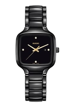 Rado ساعة يد نسائية ترو سكوير داياموندز بتقنية الكوارتز