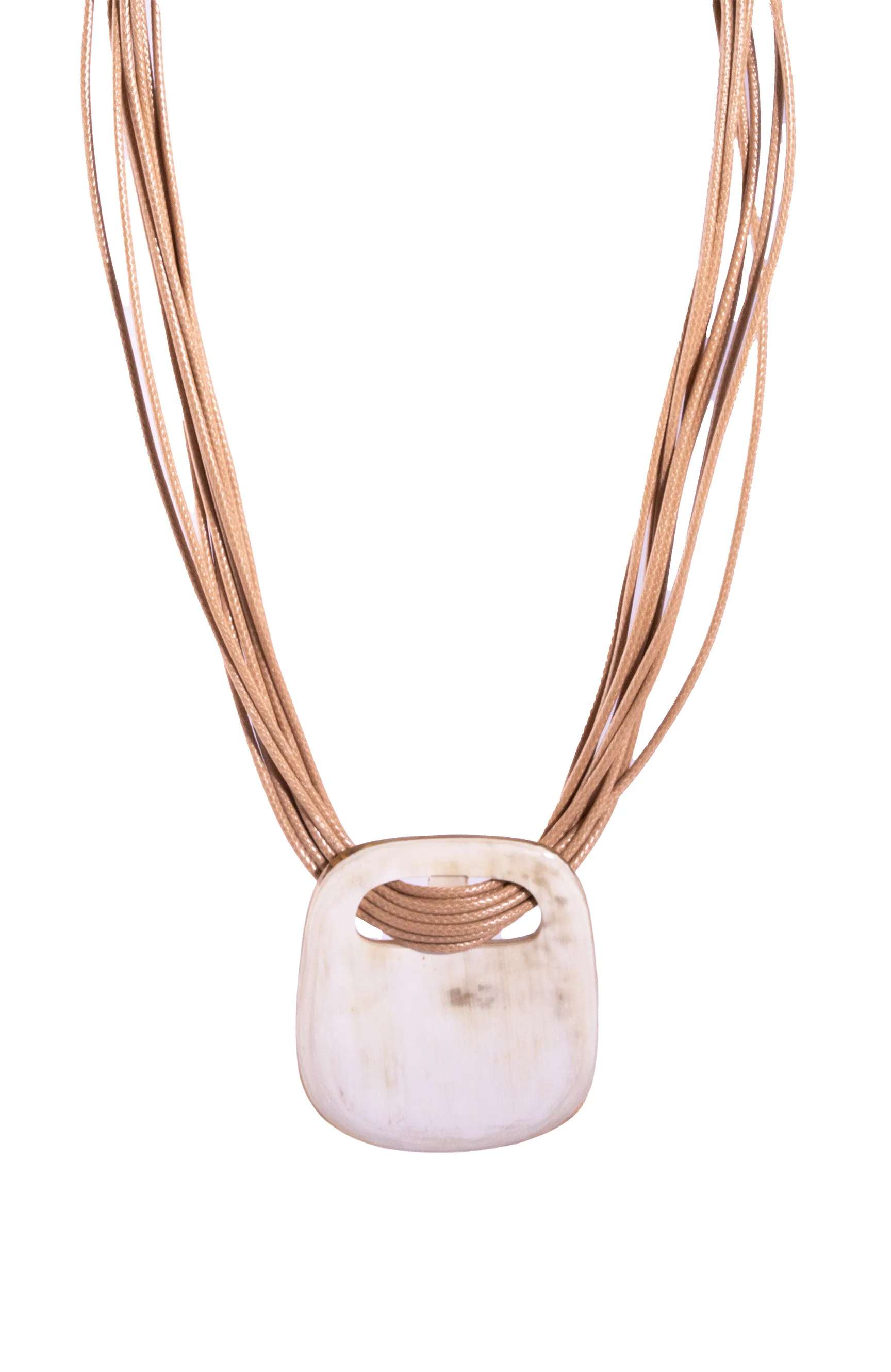 Soyang Paris White horn pendant necklace