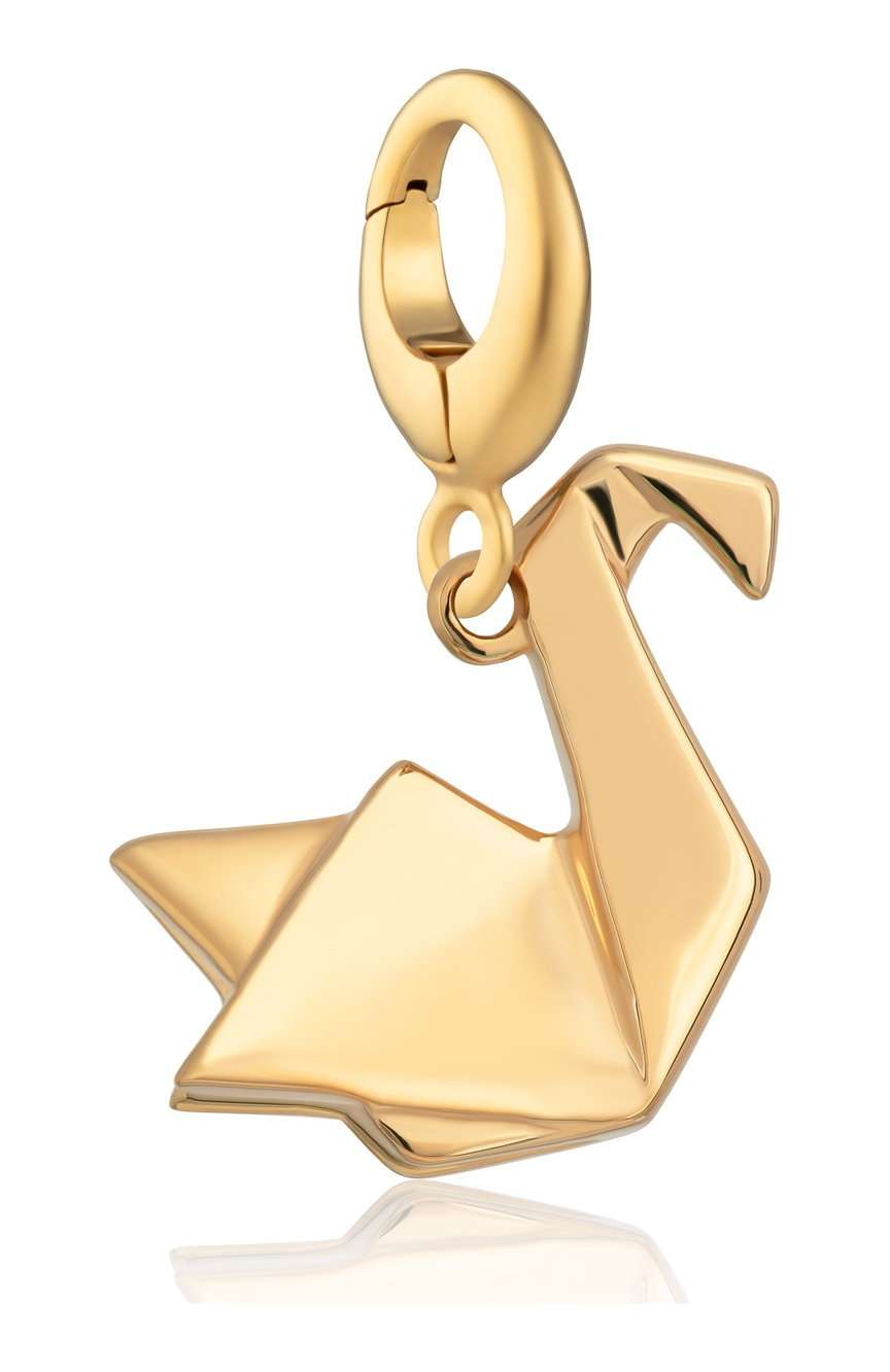 Lily Charmed Gold Plated Origami Swan Charm