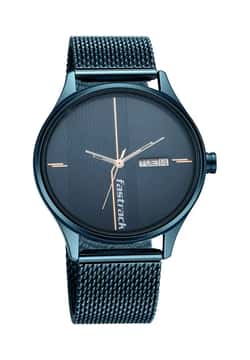 Titan Fastrack Style Up Quartz Analog with Day and Date Blue Dial Stainless Steel Strap Watch for Guys