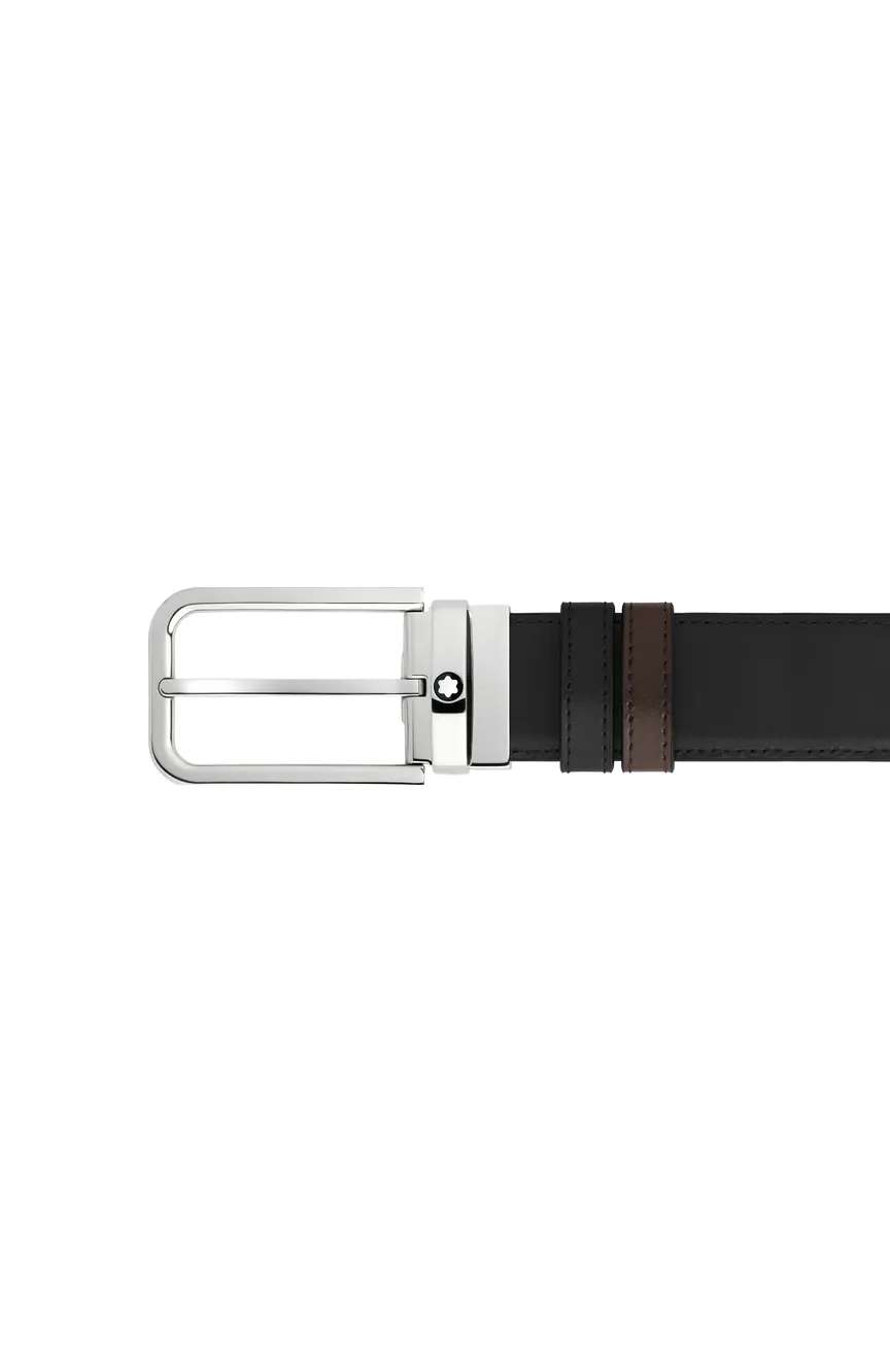 Montblanc 35 mm Reversible Belt in Meisterstuck Leather with Rectangular Buckle