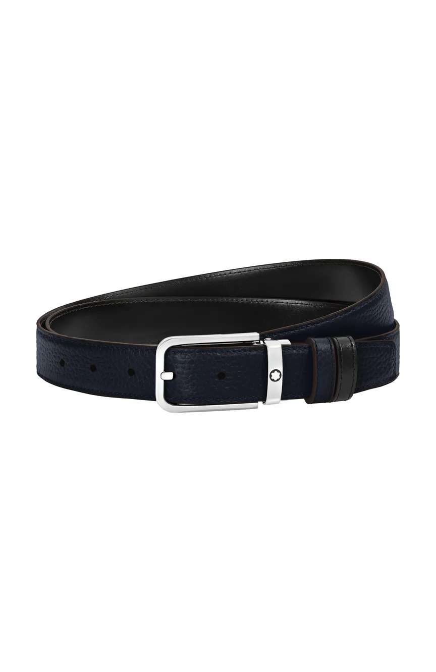 Montblanc 30 mm Reversible Belt in Grain Leather with Rectangular Buckle