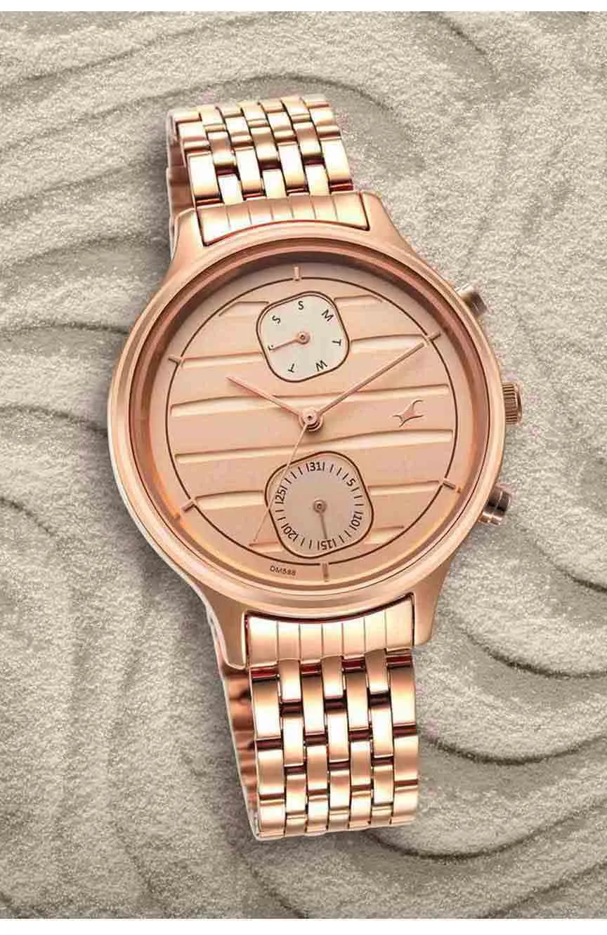 

Titan | Fastrack Style Up Rose Gold Dial Stainless Steel Strap Watch for Girls