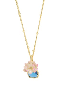 Les Nereides Pink Water Lily Necklace
