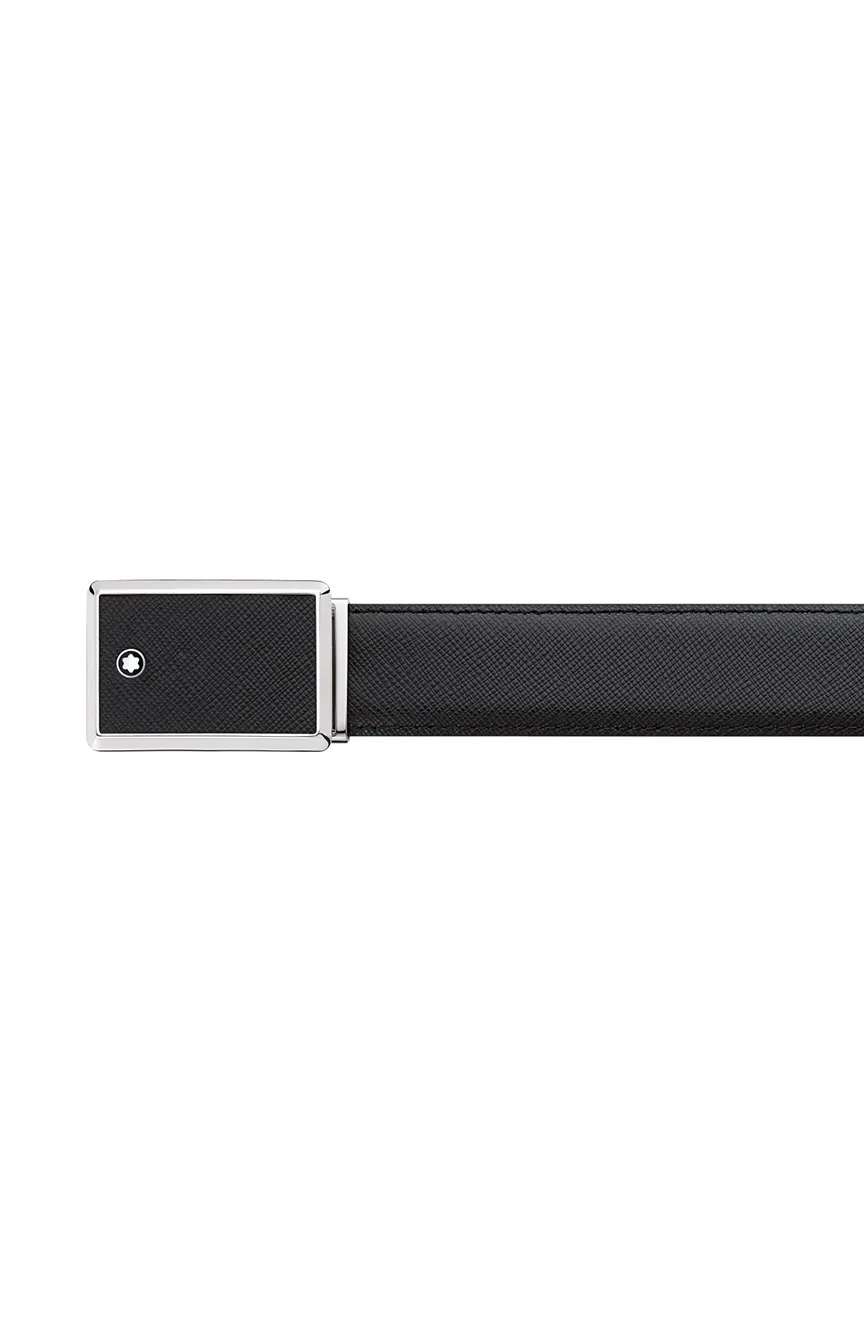 Montblanc Rectangular Framed Black 30 MM Leather Belt